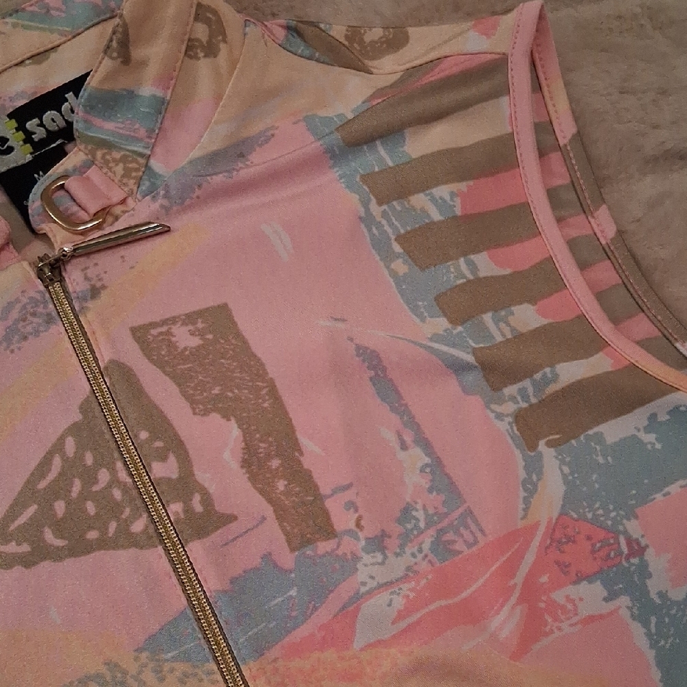 Jamie Sadock Pink Abstract Sleeveless Blouse - Picture 7 of 7